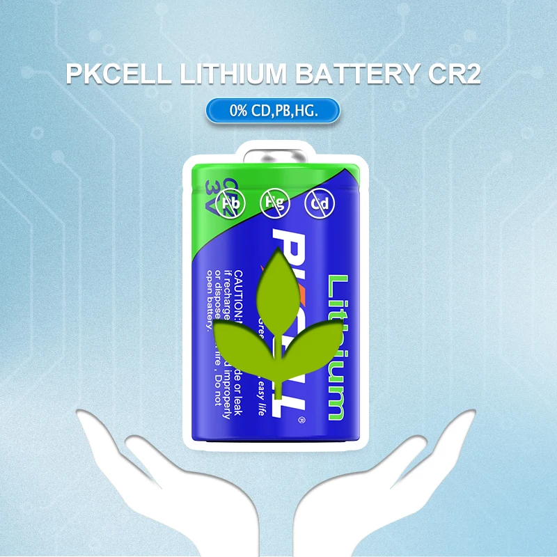 PKCELL 12PCS 3 Volt CR2 Battery 3V Lithium Primary (LiMNO2) Button Top Batteries for Baby Monitor Funifilm Instax Alarm System