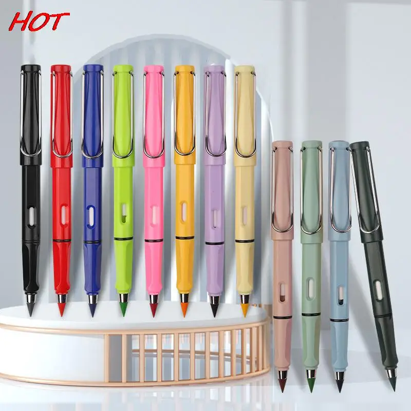 

12PCS Colorful Eternal Pencil Replaceable Nibs Art Sketch Painting Unlimited Writing Pen Magic Erasable Refills School Supplies