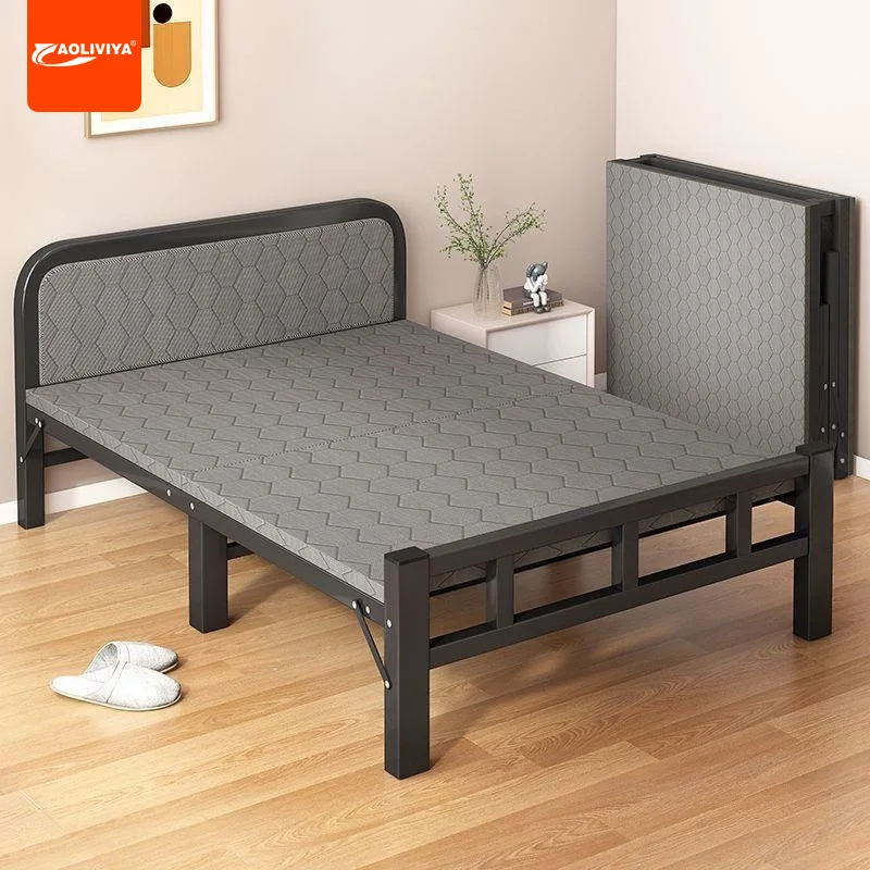 AOLIVIYA 홈 접이식 침대, 사무실 싱글 점심 휴식 침대, 병원 동반 야외 마칭 침대, 금속 프레임