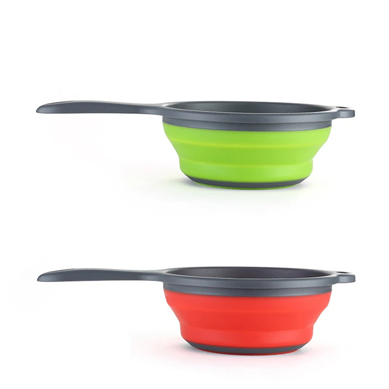 1400ML Creative Folding Kichen Water Scoop TPR Long Handle Collapsible Water Ladle Bathing Spoon, Portable Outdoor Scoops