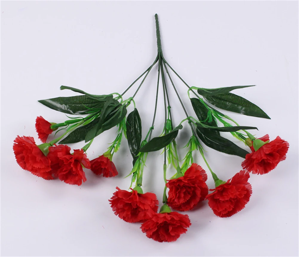 

1Pc Artificial Flower Multiple Colour Carnation Begonia Artificial Flowers Plastic Fake Plants Home Party Wedding Decoration