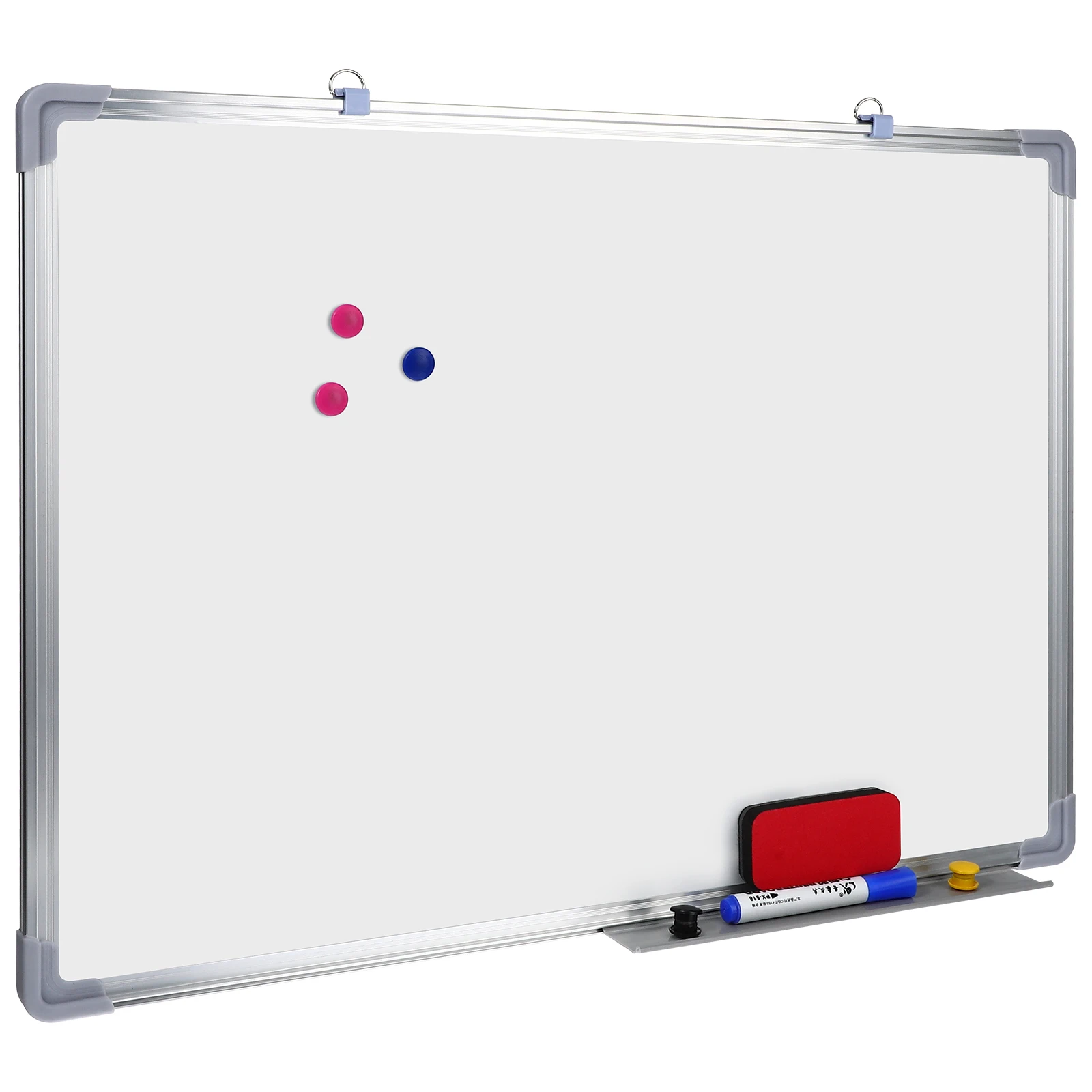 Magnetic Whiteboard Double Sided Board Teaching Writing Board Erasable Hanging Magnetic Message Board for Home Office hanging message board blank planning whiteboard office dry erase board blank message board