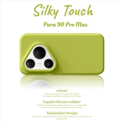 Macaron Color Liquid Silicone Shockproof Phone Case with Ultra Soft Fleece Cover for Huawei Pura90 ProMax (Cardamom Green)