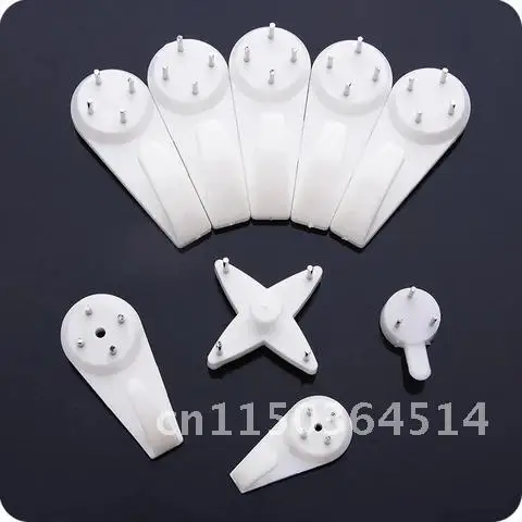 10pcs Seamless White Plastic Invisible Wall Mount Photo Picture Frame Nail Hook Hanger Hard Picture Frame Wall Hooks Nail