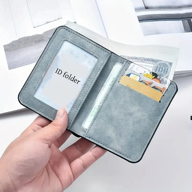 Men's Stylish Black Slim Wallet with Multiple Card Slots & ID Holder