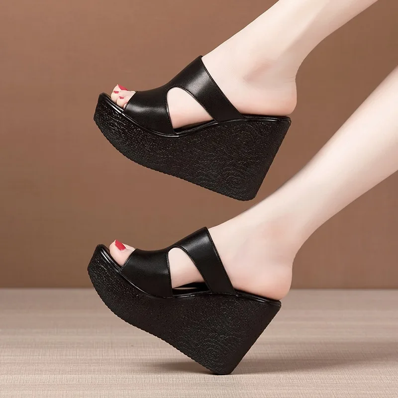 women sandals women high heels wedge sandals Women's Wedge Slippers Summer Sexy High Heel Outer Slippers Fashion Open Toe Beach Shoes Women