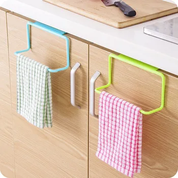 Cabinet Towel Organizer Holder Kitchen Rack Hanger Hanging Bathroom Cupboard Kitchen Dining & Bar Organizer Soup Can Storage 2