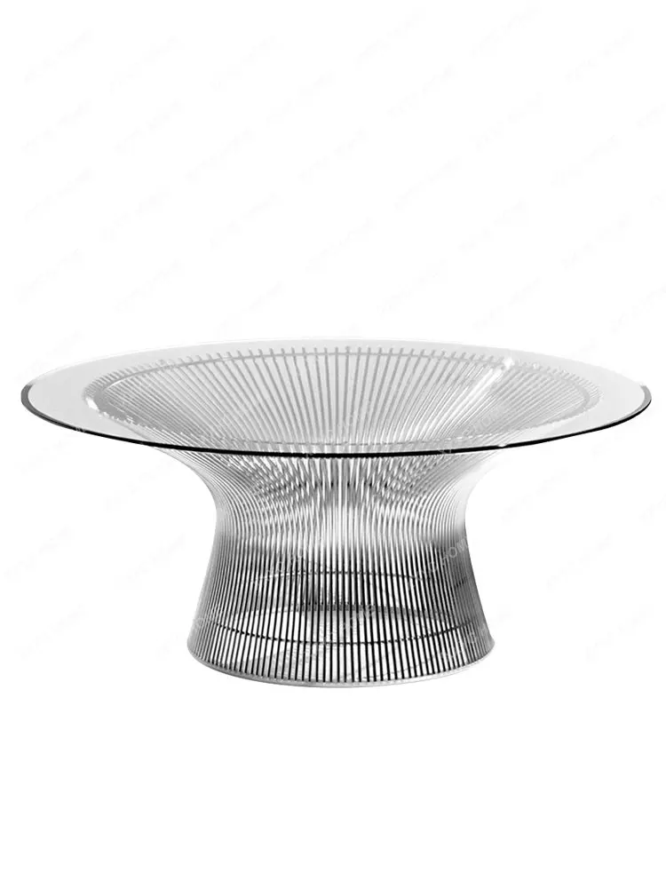 

Coffee Table Light Luxury Simple Stainless Steel Glass round Table Side Table Furniture Living Room