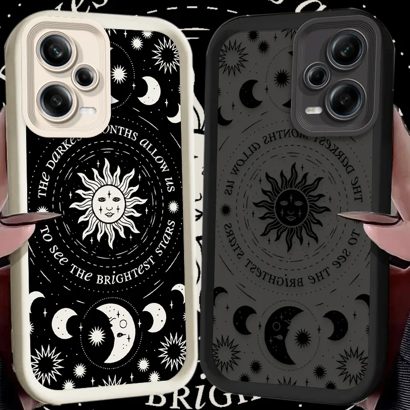 Retro Moon Sun God Soft Silicone Phone Case Cover
