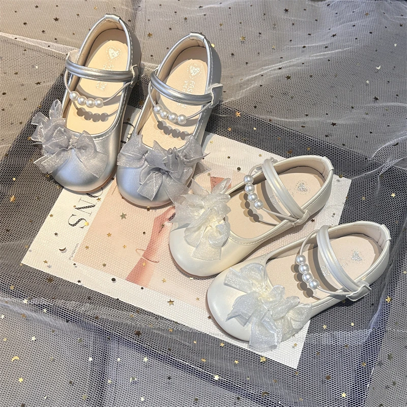 Girls Leather Shoes Autumn Korean Style Soft Bottom