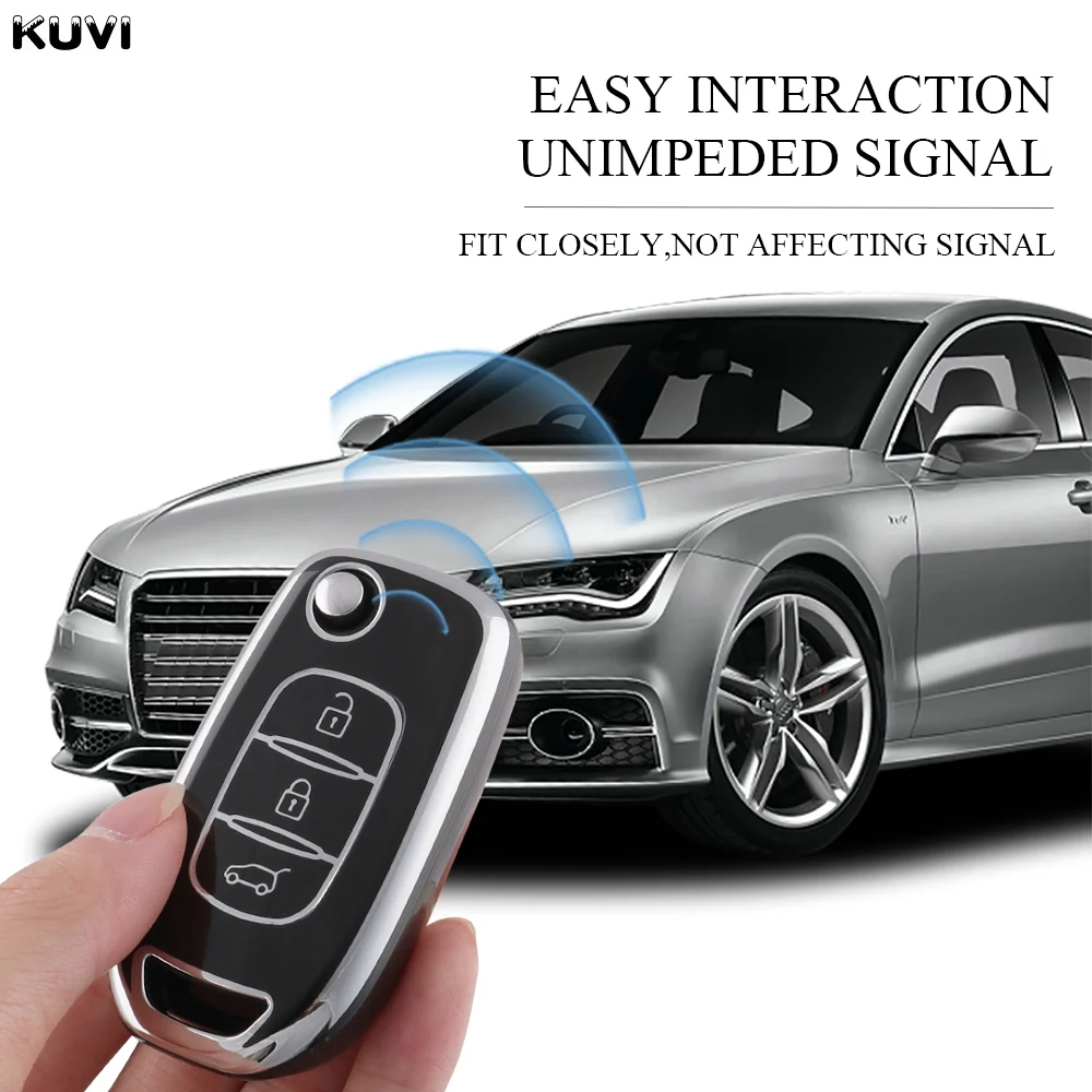 Renault Kwid 2023 Kadjar Captur Megane Sandero Stepway Logan Clio 5 2022 Arkana 2020 2021 용 TPU 자동차 플립 키 케이스 커버 셸