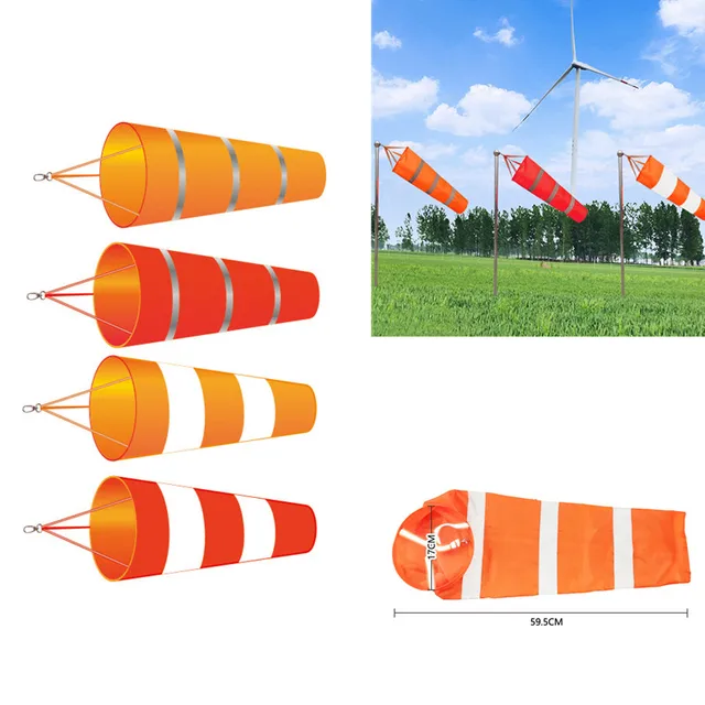 1Pc 60 Cm -Es Fényvisszaverő Szélszilárdságú Karcolásos Szélálló Fluoreszkáló Szélsock Weathervane Air Handage