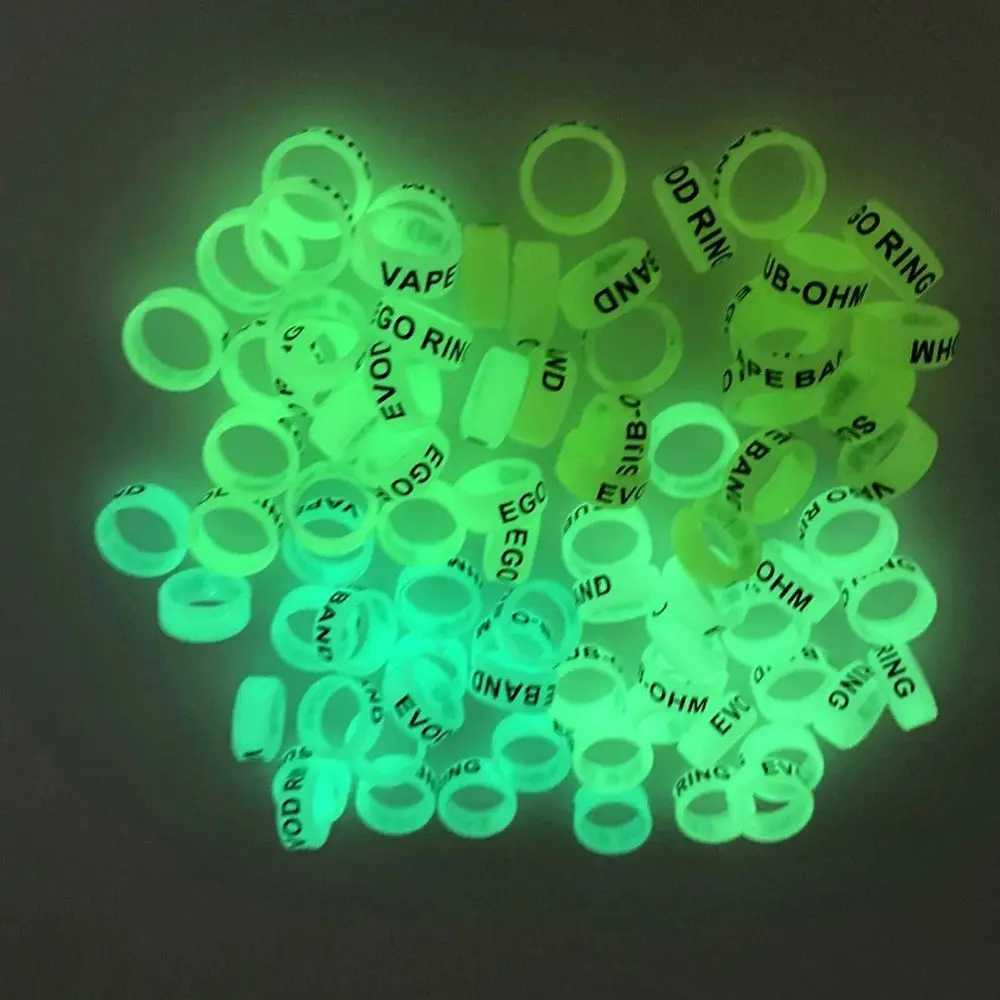 10Pcs Luminous Ring Fishing Rod Handle Protective Case Anti skid Ring Silicone Ring Rod Stop Ring O ring Fishing Accessories