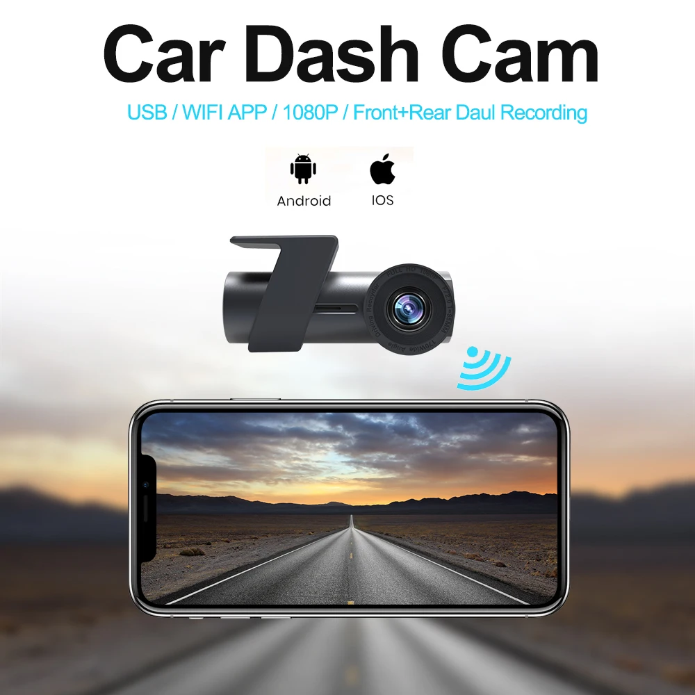 

Full HD 1080P USB Wifi Camera DVR Vehicle Video Recorder Night Vision APPControl Dual Lens Hidden Mini Dash Cam Car Black Box