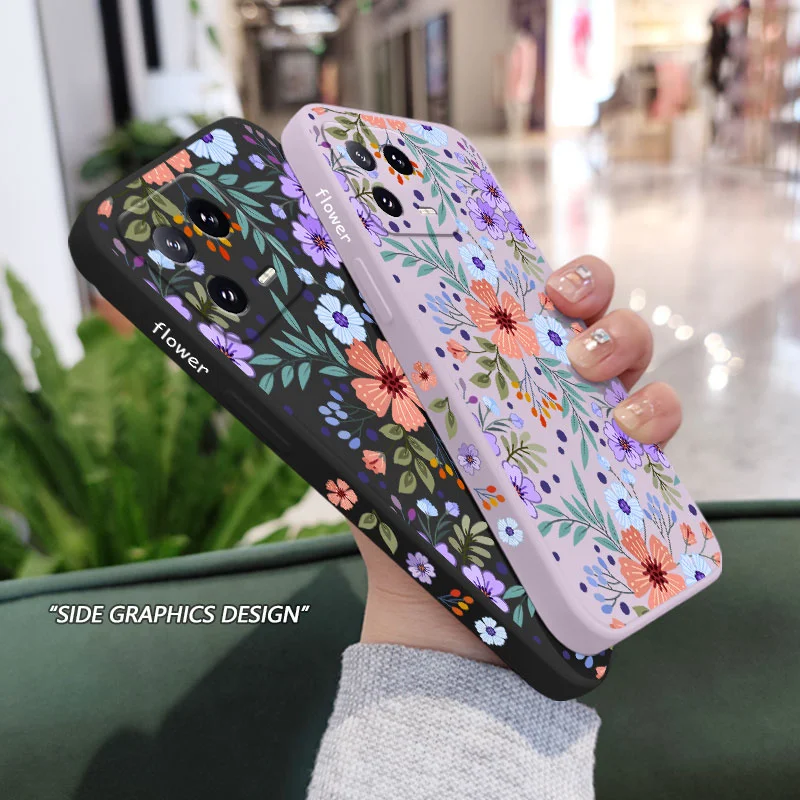 Miss Flower Liquid Silicone Phone Case - Elegant and Durable Protection