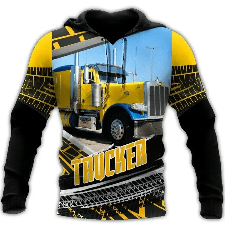 thumbnail image 1 of Nuevas sudaderas con capucha para hombre con estampado 3D de camiones pesados, moda urbana, suéter holgado de gran tamaño, sudaderas casuales de otoño e invierno, 1 of 5