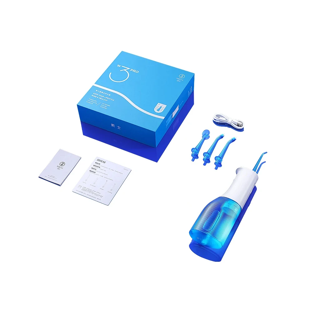 SOOCAS W3 Pro Water Flosser Teeth 4 Type Nozzle Cleaner Oral Irrigator Type-c Rechargeable Cleaner 7 Modes Water Tank Removeable oral irrigator dental water flosser water dental flosser
