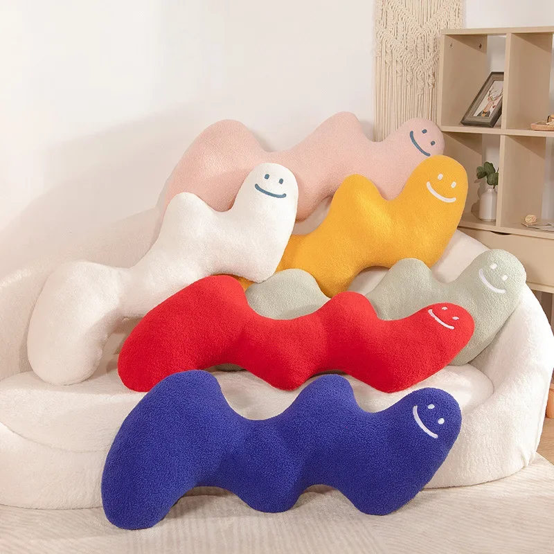 

2024 Hot Sale Ins Style Smiley Face Pillow Love Wave Cute Fashion Children Room Long Cushion Kids Room Home Decor EA3005