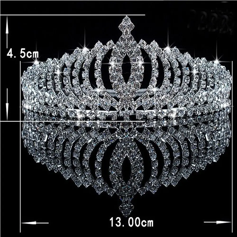 Fashion Girl Birthday Gifts Hair Accessories Hair Clasp with Comb Hair Clips Headwear Princess Diamond Crown Hair Hoop Headband