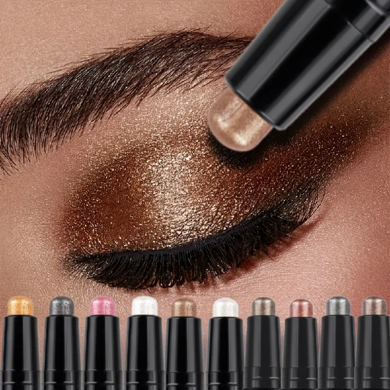 Shimmer Brown Double Head Eyeshadow Stick Colorful High Waterproof Cream Eyes Shadow Pencil Long Lasting Makeup Cosmetic 1 Shimmer Brown Double Head Eyeshadow Stick Colorful High Waterproof Cream Eyes Shadow Pencil Long Lasting Makeup Cosmetic 1