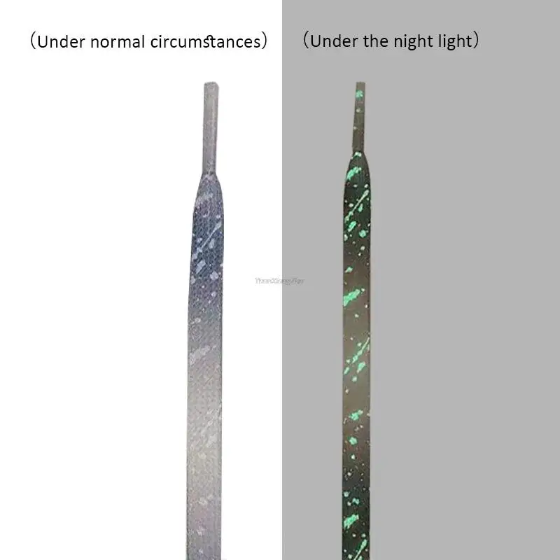 Leuchtende Schnürsenkel, leuchtende fluoreszierende Schnürsenkel für Sneakers, flache Schnürsenkel, Schuhe, Farbverlaufs-Schnürsenkel, 120/140/160 cm – Detail 12