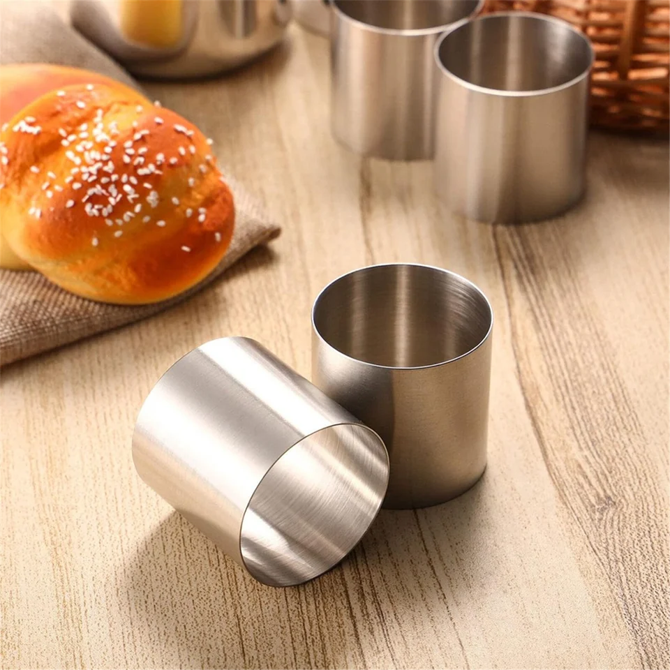 Set 10 Anelli Per Dessert In Acciaio Inox – 5x5 Cm, Stampi Per Mini Torte, Mousse E Dolci - 2