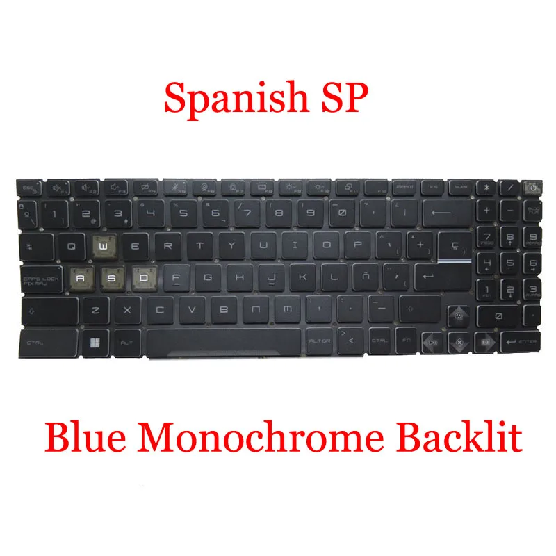 

Laptop Backlit Keyboard For MSI NSK-FG0JBN 0S 9Z.NK1BN.J0S S1N3EES2B3D10 9Z.NK1BN.H0S S1N3EES283D10 Spanish SP Black No Frame