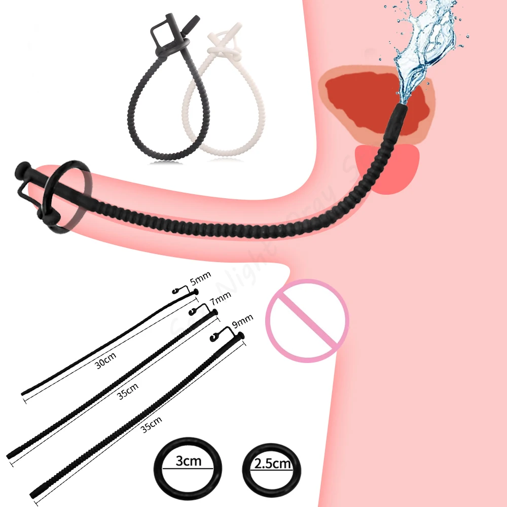 Silicone Hollow Urethral Sound Dilator Male Penis Plug Threaded Urethra Catheter Stimulator Bdsm Adult Sex Toys For Gay urethral dilator silicone urethral dilator