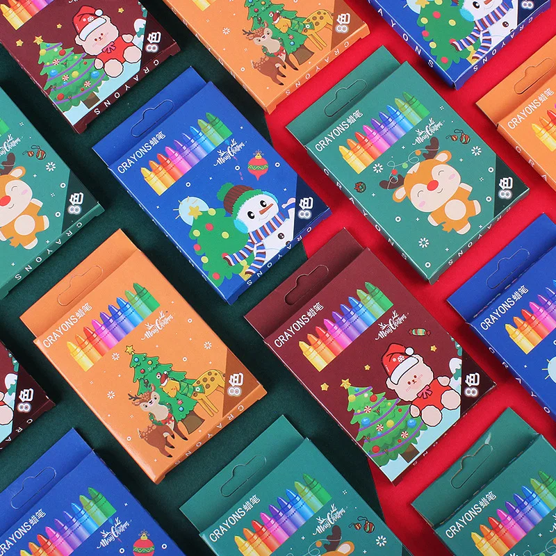 8 Colors Non-Toxic Crayon Oil Painting Student Christmas Pastel Pencils for Drawing Colored Pencils Stationery for Kid Gifts