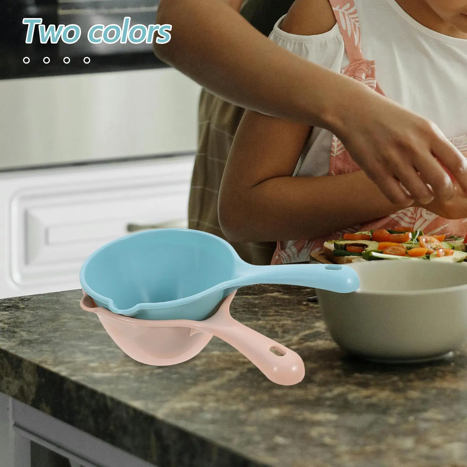2 Pcs Multifunctional Plastic Water Spoon Bathroom Tool Kitchen Ladle Handle Watering Pp Dipper Flowers Child
