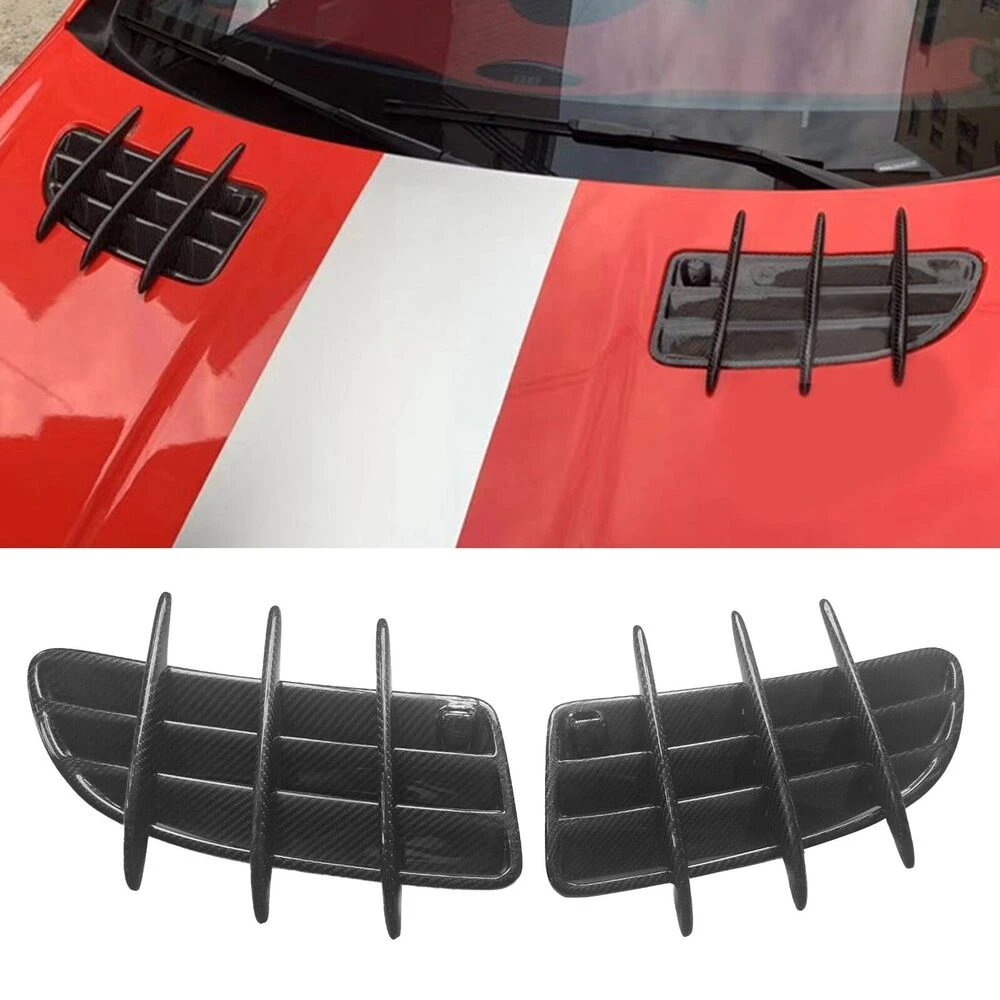 Real Carbon Fiber Hood Scoops Vents for fit 2005 2010 Benz SLK55 SLK350