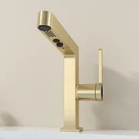 Intelligent Digital Display LED Basin Faucet Pull Out Rose Gold Lead Free Water Mixer Sink Tap Bathroom Washbasin Vanity Faucet 4