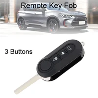 3 ปุ่มกุญแจรถรีโมทคอนโทรลพับเปลี่ยน Key SHELL Case Fit สําหรับ Fiat 500 PANDA Punto Bravo 4