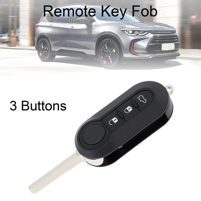 3 ปุ่มกุญแจรถรีโมทคอนโทรลพับเปลี่ยน Key SHELL Case Fit สําหรับ Fiat 500 PANDA Punto Bravo 4