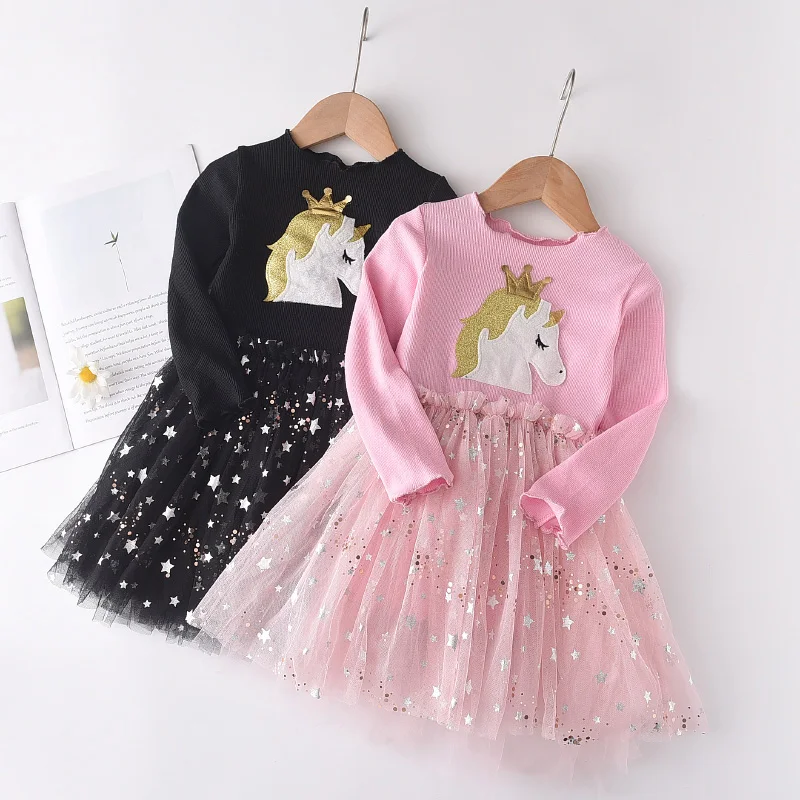 Bear Leader Lace Baby Girls Dress Long Sleeve Dresses Summer Weddings Kids Birthday Party Princess Dress Children Tulle Vestidos girls dress princess costume