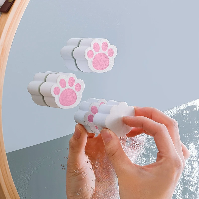 2pcs Cat Paw Shaped Sponge Scrubbers For Dishes, Pots, Glasses, Kitchen  Cleaning Tool