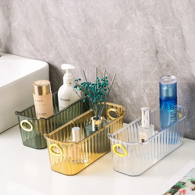 Clear Makeup Organizer Luxury Cosmetic Storage Box Bathroom Dresser Lipstick Deaktop Box Organzier Organizador Maquillaje 3