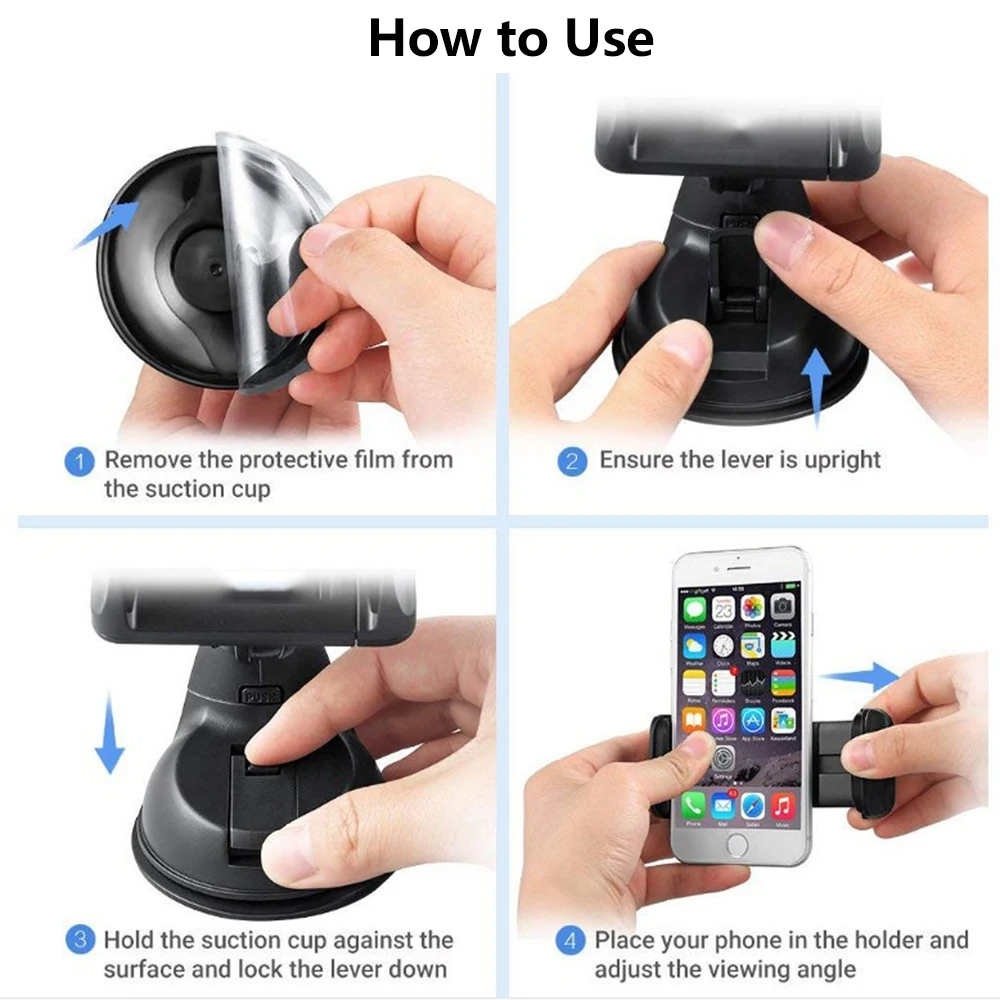 Suction Cup Phone Holder Car Mount Cell Phone Windshield Dashboard Smartphones Holder for iPhone Samsung Xiaomi Mobile Phone