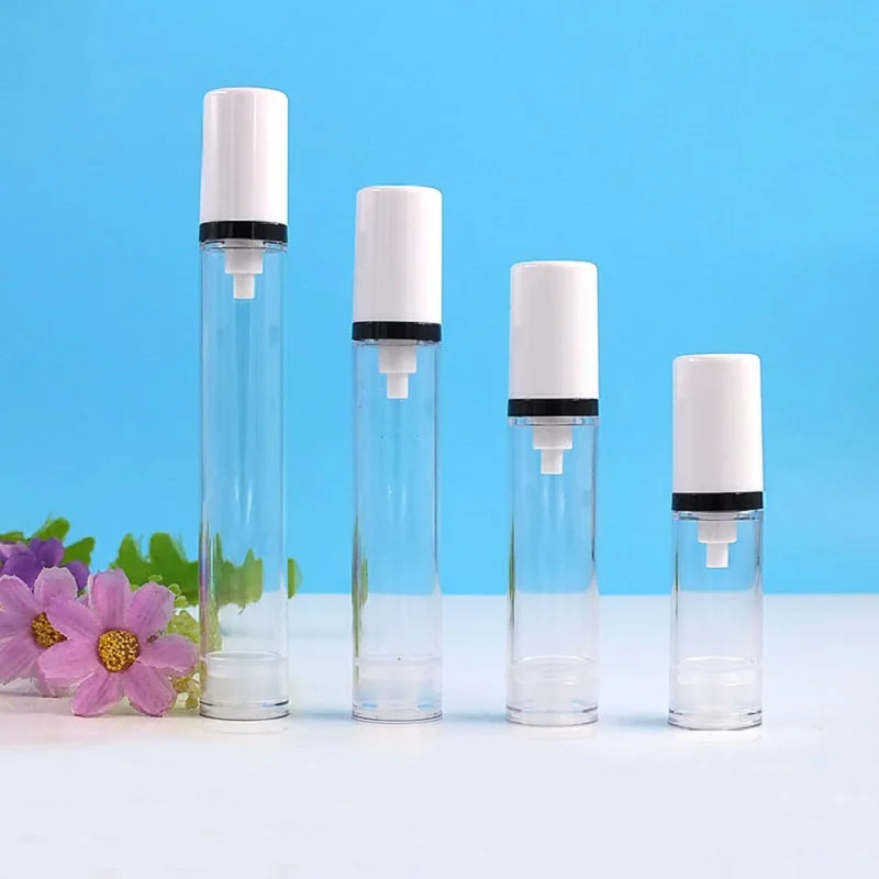 5ML10ML15ML clear airless bottle black vacuum pump lotion emulsion serum sample eye essence skin care sprayer toner packing