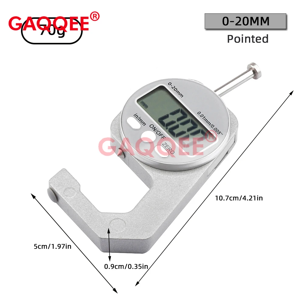 Enhanced Digital Display Thickness Gauge - Zinc Alloy Electronic LCD Micrometer for Precise Wall Measurement