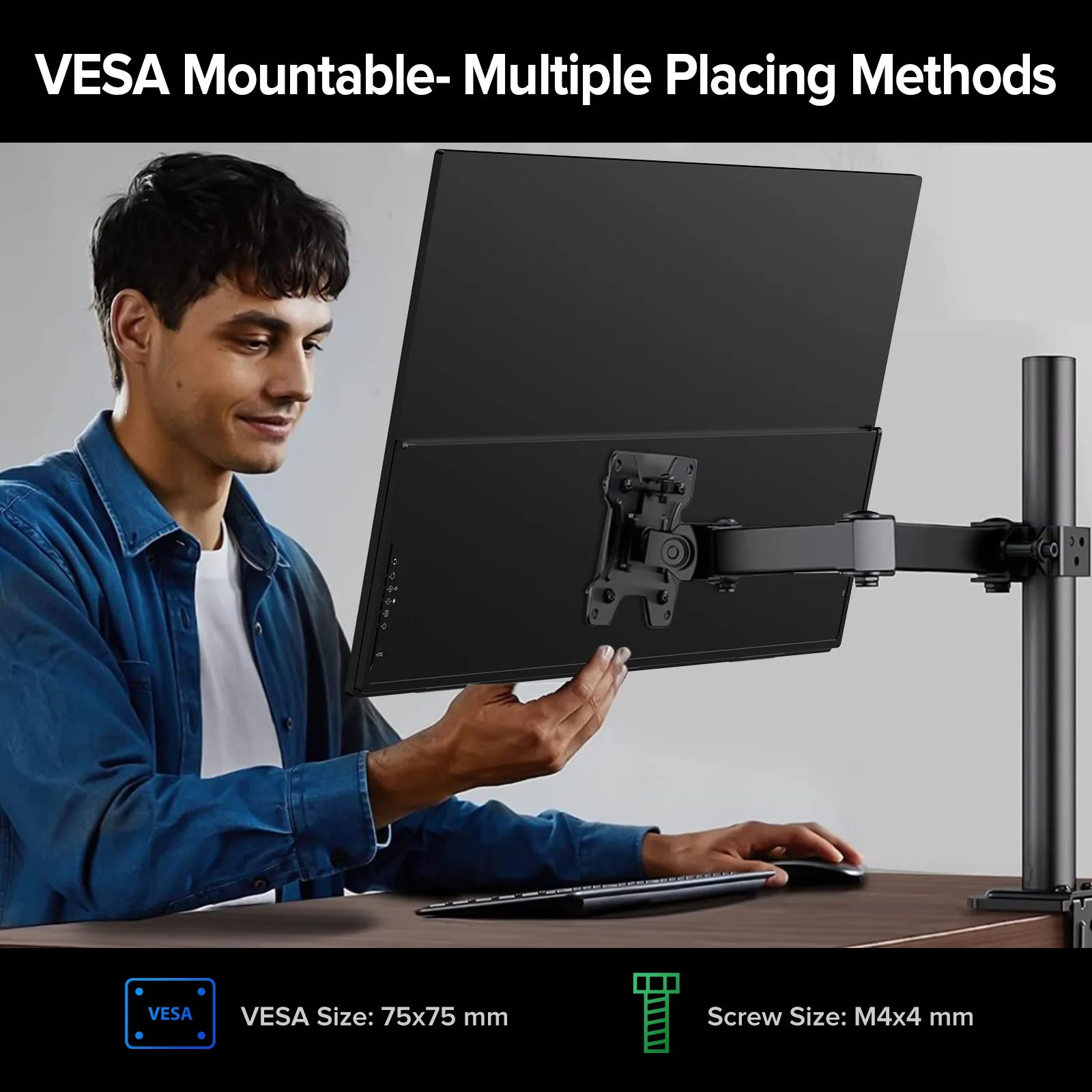 EVICIV 24.5인치 165Hz 2K 휴대용 모니터(킥스탠드 포함) VESA USB-C HDMI FreeSync IPS HDR 게이밍 디스플레이(노트북 미니 PC 데스크탑용)