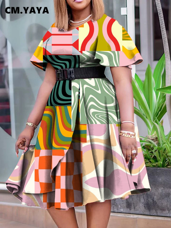 【yaya】EXOTIC PATTERN CAMISOLE DRESS CM.YAYA 2022 Tie Dye Summer Womem Bodycon Bandage Spaghetti Strap