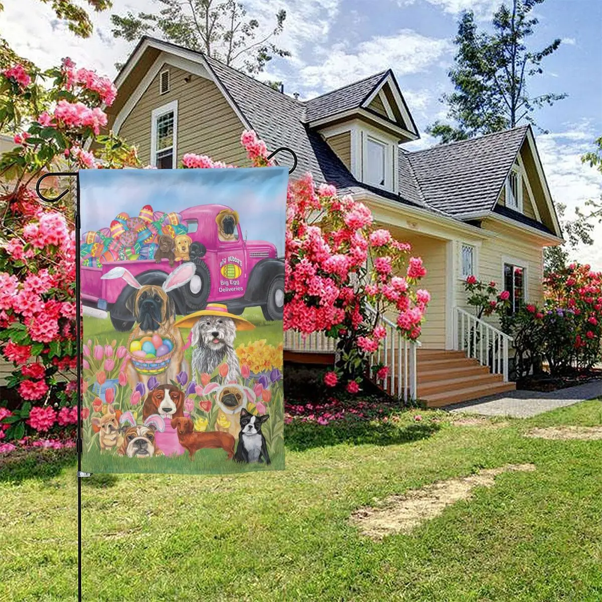 

Easter Dogs Holiday Humor Garden Flag Garden Flag,Double-Sided Flag,Outdoor Decoration Flag,Courtyard Flag
