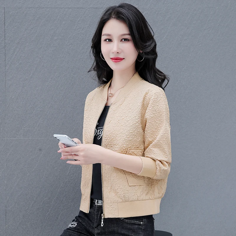 Women'S Spring Autumn Thin Foreign Style Fashionable Versatile Age Reducing Short Jacket Female 2022 Korean Trendy Baseball Coat