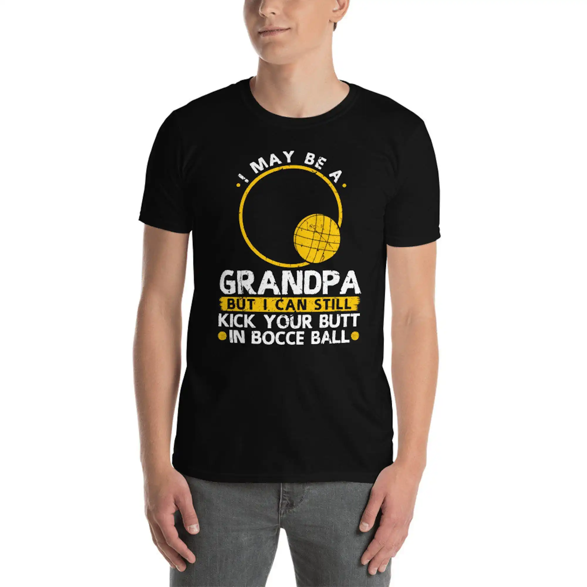 Nonno Bocce Ball Player Gioco Di Bowling Italiano Nonno T-Shirt Unisex
