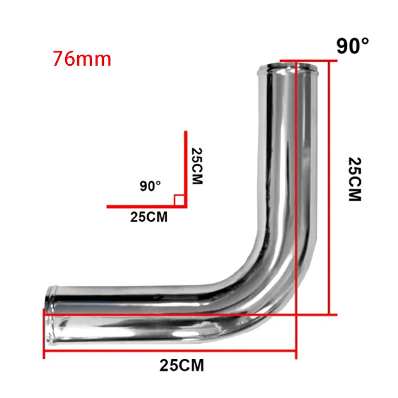 0/45/90/180 degree aluminum tube universal 3 Inch 76mm Intercooler Cold Intake Pipe Racing Turbo High Flow