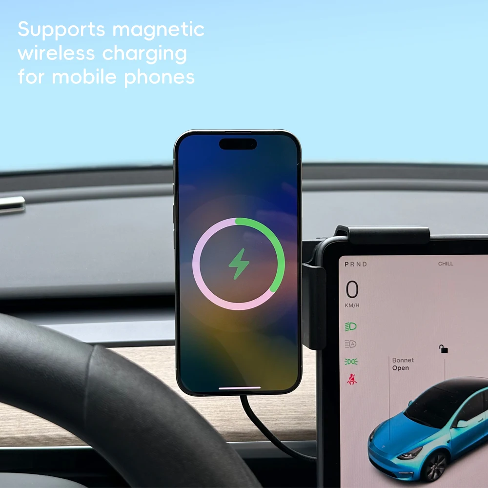 Blue Light Ring Magsafe Magnetic Wireless Charger Phone Holder Screen Mount For