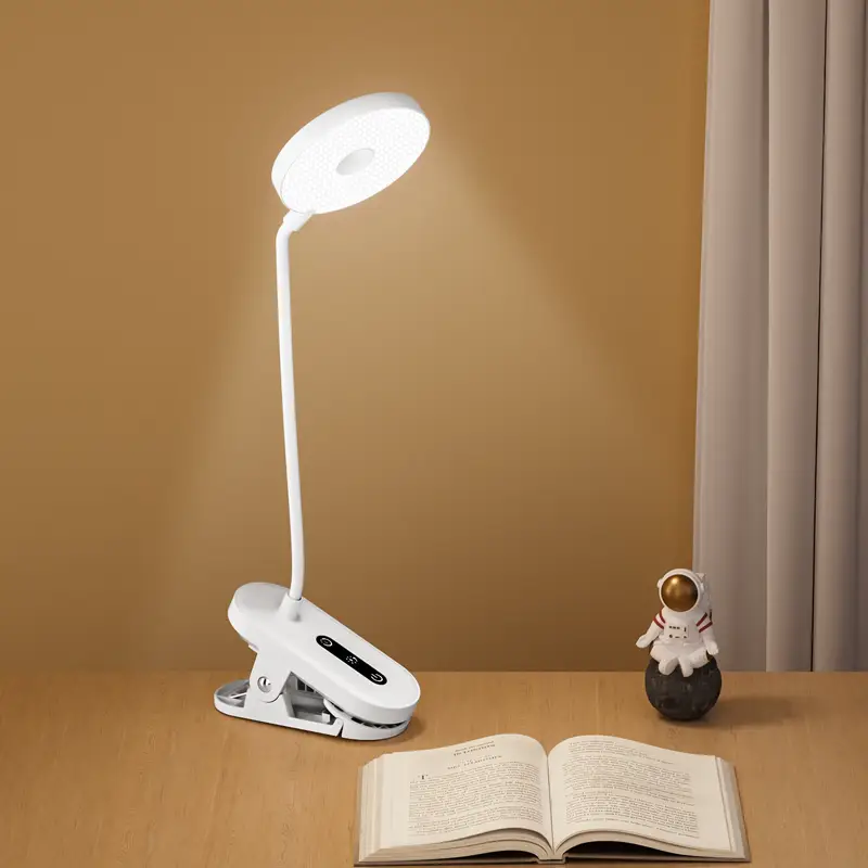 Clip-On Desk Lamp Portable LED Desk Lamp Desktop Book Lamp Timed Stepless Dimming 1200 Mah Eye Protection Reading Study Lamp - Image 2