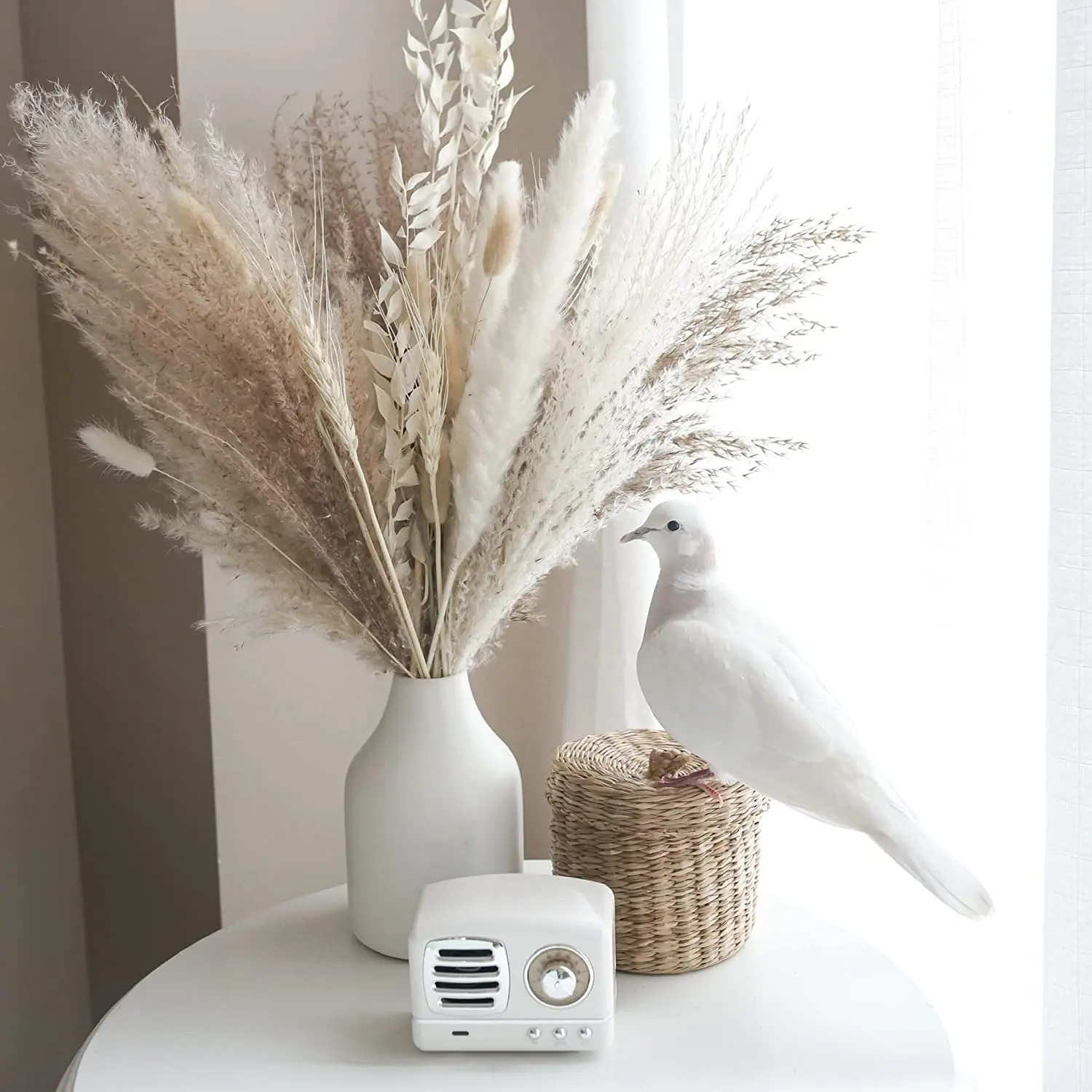 

30pcs Dried Pampas Grass Premium Dry Bouquet with Naturally Pampa for Boho Home Decor Wedding Decoration DIY Small Reed Plants