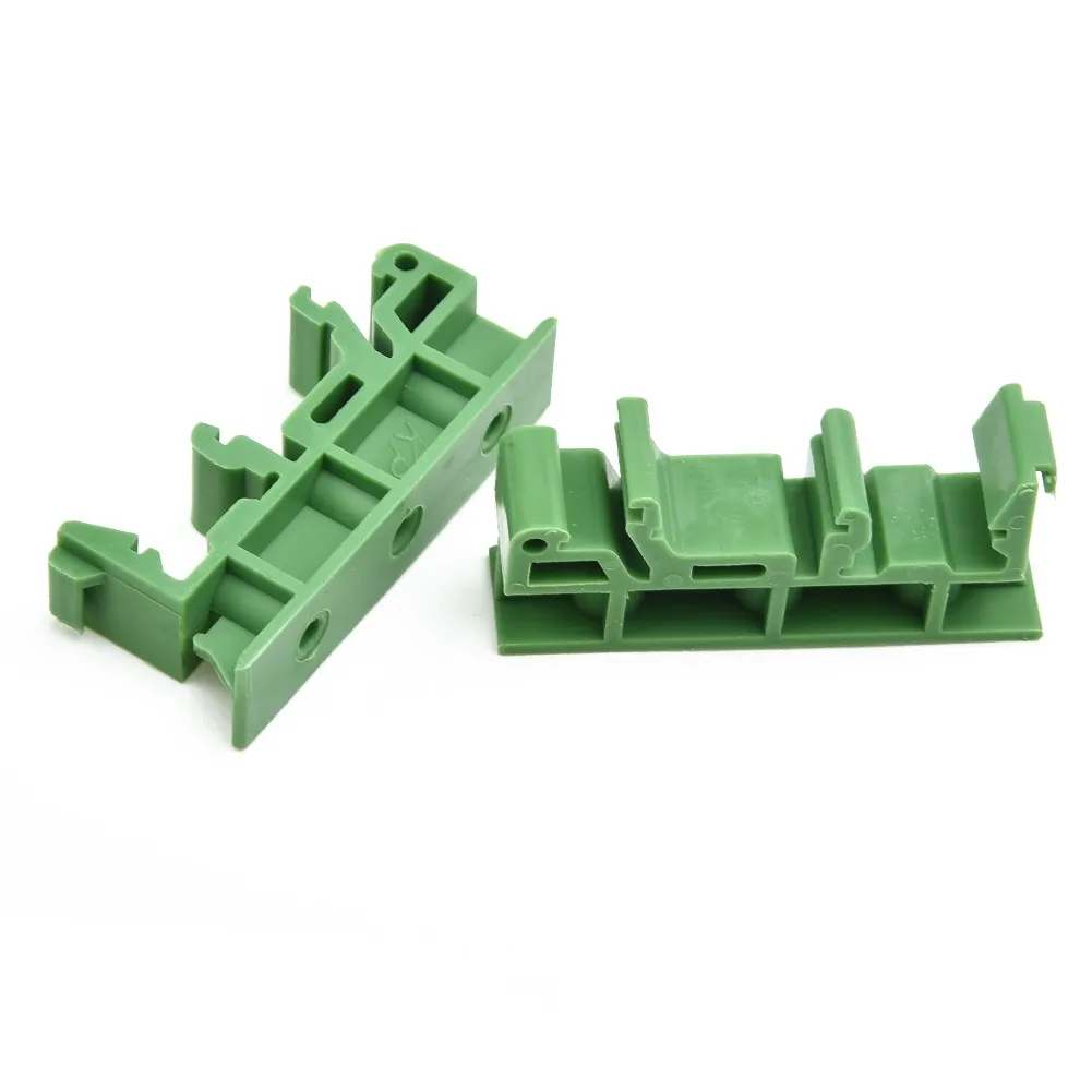 100% nuovissimo 5 Set di staffe di montaggio PCB con 20 viti DRG-01 plastica verde 4.2x1x1.8cm adatta per guide di montaggio DIN 35